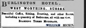 Burlington Hotel advert