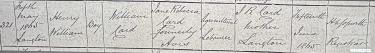 Henry Card Birth Entry