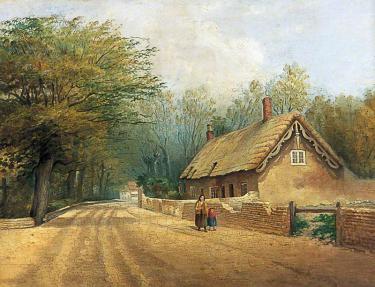 Old Cottages in Heene painting by Edwin Compton