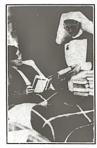 Gertrude Pegg attending a patient (from the Worthing Gazette dated 26th October 1938)