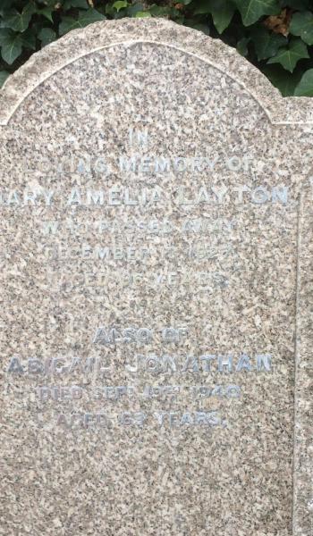 Mary Layton (buried 1927) headstone