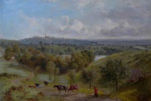 A view believed to be of Hampstead Heath signed and indistinctly dated 'JF Hardy/18..' (lower left) oil on canvas 42 x 61.5cm (16 1/2 x 24 1/4in).
