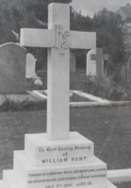 Photograph of headstone for Harriet Hunt