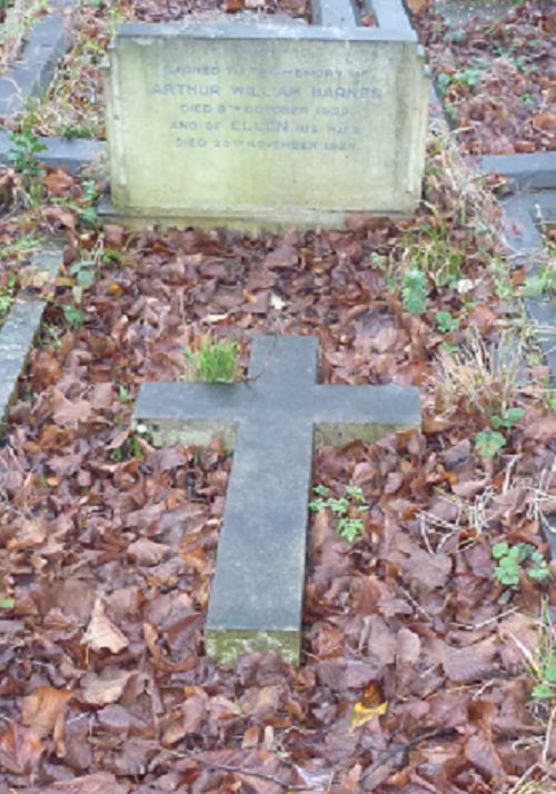 Photograph of headstone for Ellen Barnes